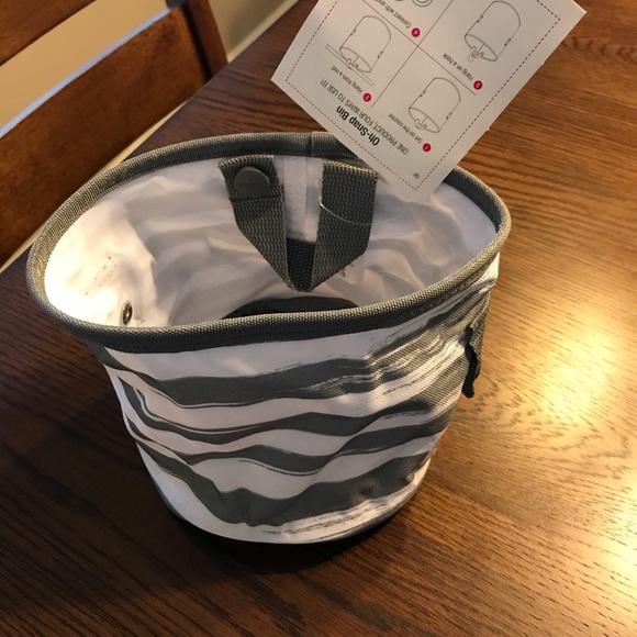 Thirty One Oh Snap Bin Grey/White Brush Strokes